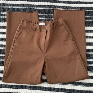 Oak+Fort wide leg pants. Size S. Dark tan. Perfect condition. Stretch waist.